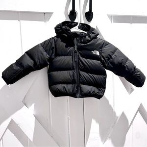 North face black 550 puffer jacket size 6-12 months